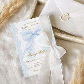 Something Blue Elegant Lace Ribbon Design 招待状