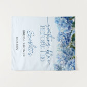Something Blue Elgant Hydrangea Bridal Shower  タペストリー (正面(横))