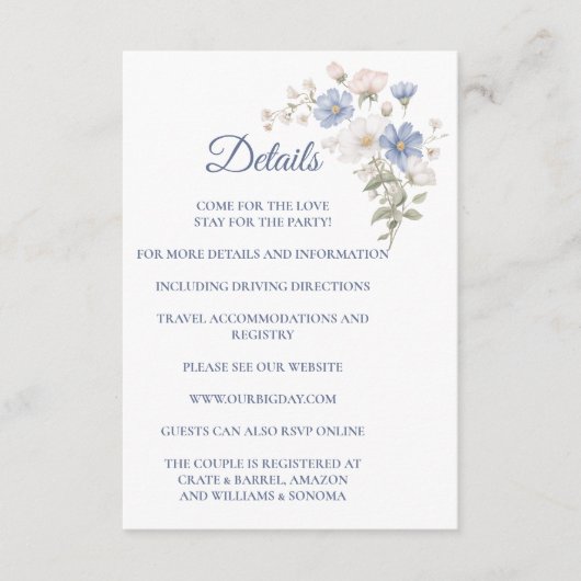 Something Blue Enclosure Card Details エンクロージャーカード (正面)