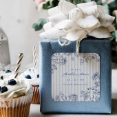 Something Blue Favor Stickers Bridal Shower Labels スクエアシール