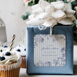 Something Blue Favor Stickers Bridal Shower Labels スクエアシール