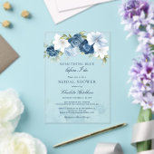 Something Blue Floral Before I Do Bridal Shower アクリル招待状 (インサイチュ (ウェディング))
