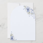 Something Blue Floral Bridal Shower Arched 招待状 (裏面)