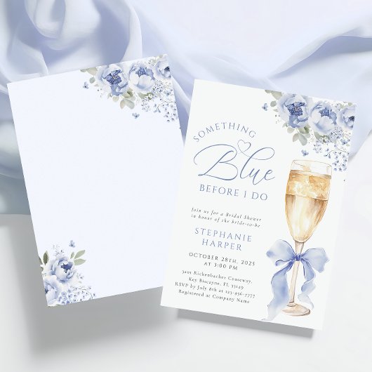 Something Blue Floral Bridal Shower Invitation 招待状