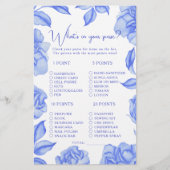 Something blue floral Bridal shower purse game (正面)