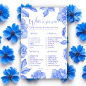 Something blue floral Bridal shower purse game