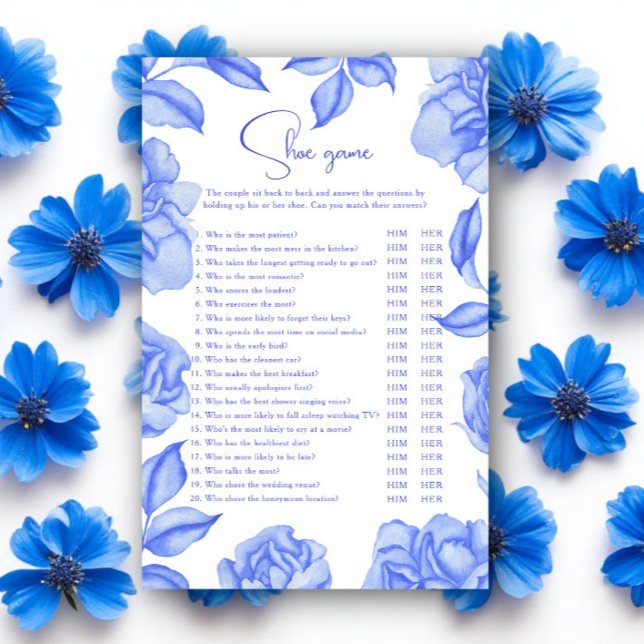 Something blue floral Bridal shower Shoe game (クリエイターアップロード済み)