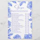 Something blue floral Bridal shower Shoe game (正面)