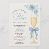 Something Blue Floral Coquette Bow Bridal Shower  招待状 (正面)