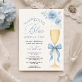 Something Blue Floral Coquette Bow Bridal Shower 招待状