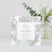 Something Blue Floral Ribbon Bridal Shower 招待状 (スタンド正面)