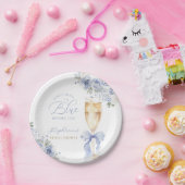 Something Blue Florals Bow Bridal Shower ペーパープレート (パーティー)
