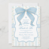 Something Blue for Bride Blue Bow Bridal Shower 招待状 (正面)