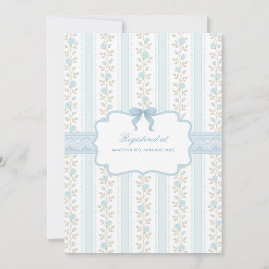 Something Blue for Bride Blue Bow Bridal Shower 招待状 (裏面)