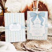 Something Blue for Bride Blue Bow Bridal Shower 招待状