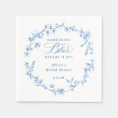 Something Blue French Toile Wreath Bridal Shower スタンダードカクテルナプキン (正面)