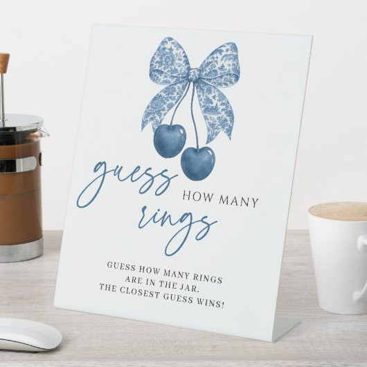 Something Blue Guess How Many Rings Bridal Shower 台座サイン (インサイチュ)