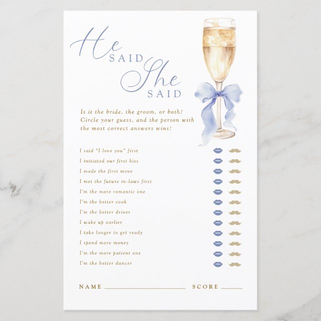 Something  Blue He Said She Said Game (正面)