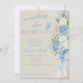 Something Blue Hydrangea Bridal Shower Invitation 招待状 (正面)