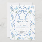 Something Blue Hydrangea Bridal Shower Invitation 招待状 (正面)