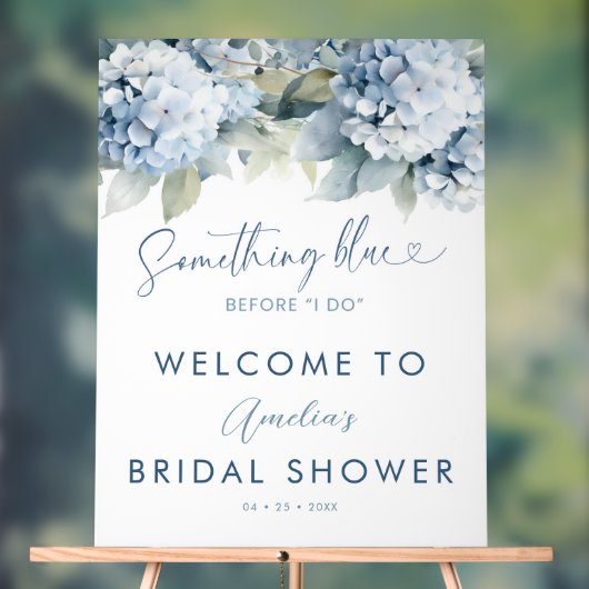 Something Blue Hydrangea Bridal Shower Sign アクリルサイン (ニュートラル)