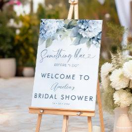 Something Blue Hydrangea Bridal Shower Sign ポスター