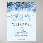 Something Blue Hydrangea Bridal Shower Welcome ポスター (正面)