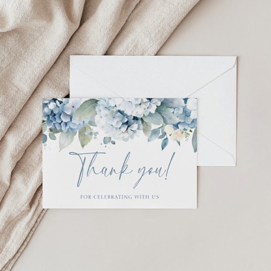 Something Blue Hydrangea Bridal Thank You Card サンキューカード