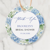 Something Blue Hydrangea Floral Bridal Shower フェイバータグ (正面)