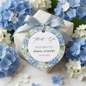 Something Blue Hydrangea Floral Bridal Shower フェイバータグ