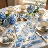 Something Blue Hydrangea Floral Bridal Shower 招待状