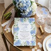 Something Blue Hydrangea Floral Wreath Bridal  招待状