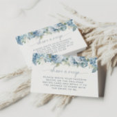 Something Blue Hydrangea Recipe Card Insert エンクロージャーカード