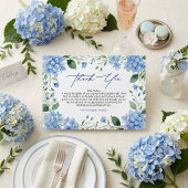 Something Blue Hydrangea Thank You Bridal Shower サンキューカード