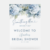 Something Blue Hydrangea Welcome Bridal Shower アクリルサイン (正面)