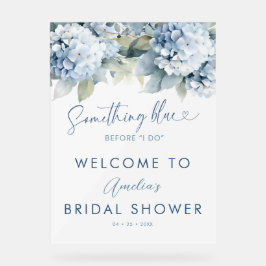 Something Blue Hydrangea Welcome Bridal Shower アクリルサイン