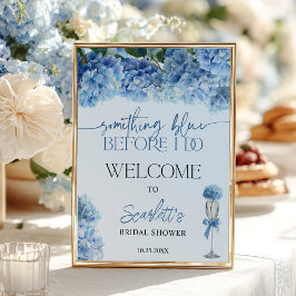 Something Blue Hydrangea Welcome Bridal Shower  ポスター