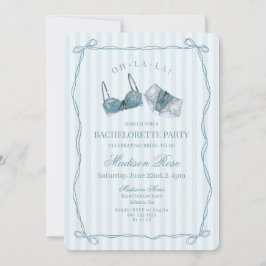 Something Blue Lingerie Lace Bachelorette Party 招待状