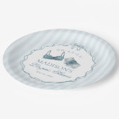 Something Blue Lingerie Shower Bachelorette Bridal ペーパープレート (アングル)