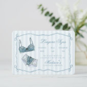 Something Blue Lingerie Sizes Shower Invitation エンクロージャーカード (スタンド正面)