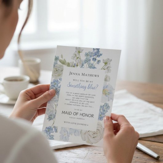 Something Blue Maid of Honor Wedding Proposal Card サンキューカード