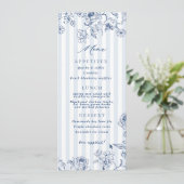 Something Blue Menu Bridal Shower Party Card  招待状 (スタンド正面)