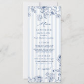 Something Blue Menu Bridal Shower Party Card  招待状 (正面)