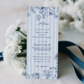 Something Blue Menu Bridal Shower Party Card  招待状