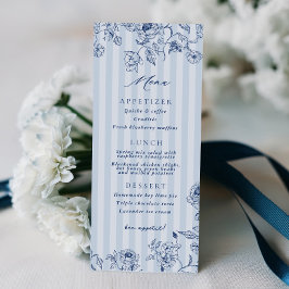 Something Blue Menu Bridal Shower Party Card  招待状