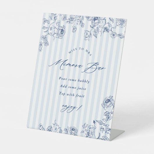 Something Blue Mimosa Bar Acrylic Pedestal Sign 台座サイン (正面)