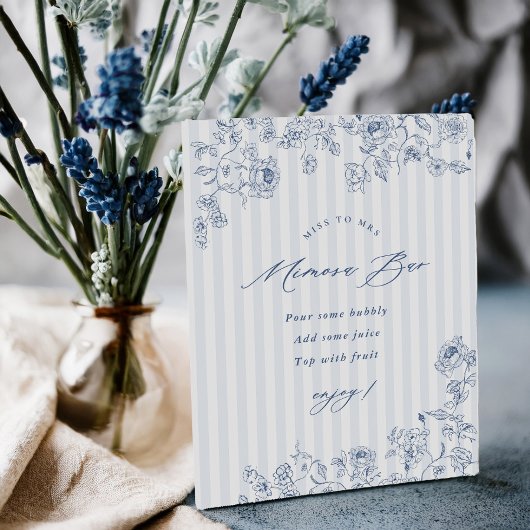 Something Blue Mimosa Bar Acrylic Pedestal Sign 台座サイン