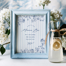 Something Blue Mimosa Bar Sign Bridal Shower Party ポスター