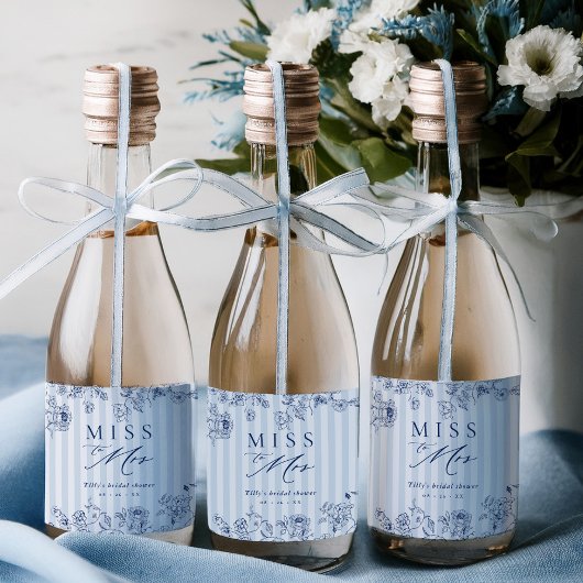Something Blue Mini Bottle Labels Bridal Shower スパークリングワインラベル