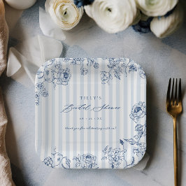 Something Blue Paper Plates Bridal Shower Party ペーパープレート